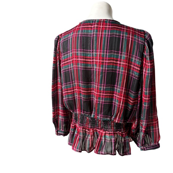 NWT, Riley & Rae Mix and Mingle Wrap Plaid Smock Top, Sz XL - Picture 7 of 15